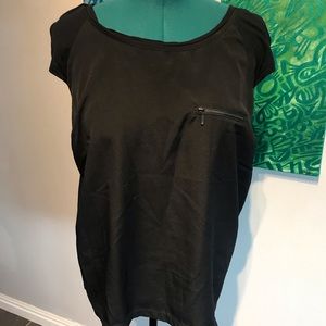 Black shell top with zipper accent